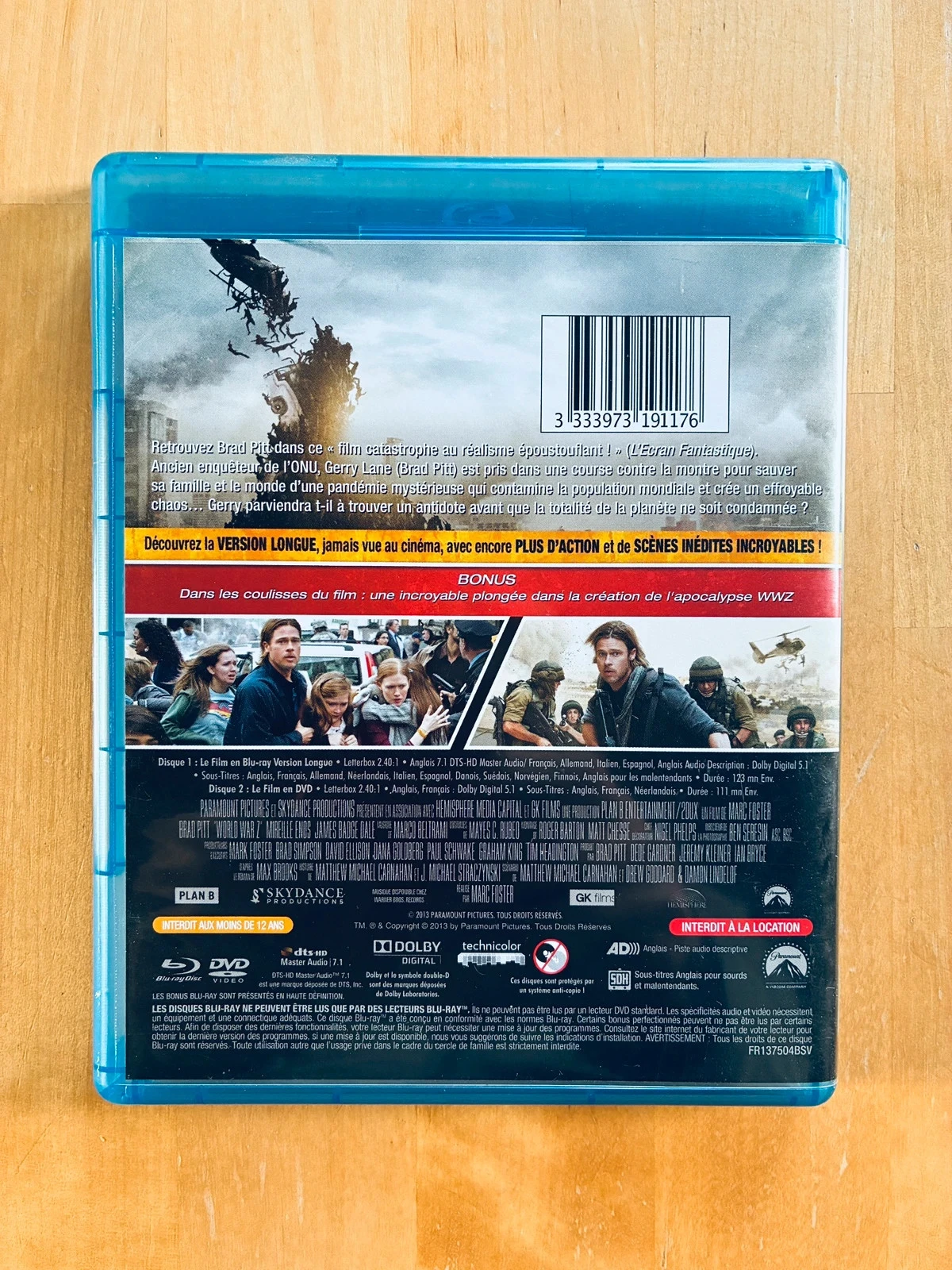 Blu-ray DVD Guerra Mundial Z Brad Pitt edição director’s cut. – photo 3